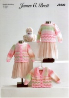 Knitting Pattern - James C Brett JB620 - Baby Marble DK - Cardigans & Sweater